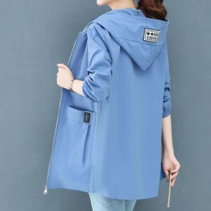 Women's Fashion Mid-Length Plus-Size Hooded Jacket
