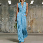 Printed Zip-up Sleeveless Jumpsuit