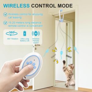 Rechargeable Electric Cat Teaser With Remote Interactive Door Clip Toy For Cat