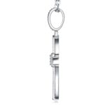 A Luxurious And Fashionable Minimalist Jewelry Pendant Necklace Set With Top-quality Moissanite, Made Of S925 Silver Electroplated With Platinum.