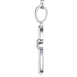 A Luxurious And Fashionable Minimalist Jewelry Pendant Necklace Set With Top-quality Moissanite, Made Of S925 Silver Electroplated With Platinum.