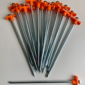 20 Heavy-duty 25cm Stakes For Hard Ground, High-visibility Tent Awning Hooks