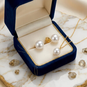 925 Sterling Silver Elegant White Round Pearl Stud Earrings with S925 Sterling Silver Polished Metallic Finish