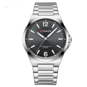 Men's Simple Waterproof Quartz Wristwatch With Steel Band Business Style