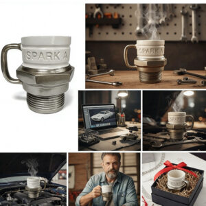 Plug Mug, Engine Plug Design, Novelty Coffee Mug For Daily Coffee
