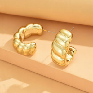 Ins Viral Luxury Earrings, High-End Beach Vacation Style, Geometric Bold Studs & Hoops For Women
