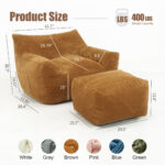 Bean Bag Chair For Adults, Oversized Comfy Beanbag Living Room Lazy Sofa For Bedroom & Dorm