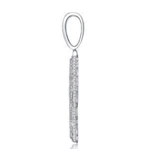 A Luxurious And Fashionable Minimalist Jewelry Pendant Necklace Featuring Top-quality Moissanite, Made Of S925 Silver Electroplated With Platinum.