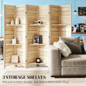 6 Panel Folding Room Divider Screen Privacy Screen Freestanding