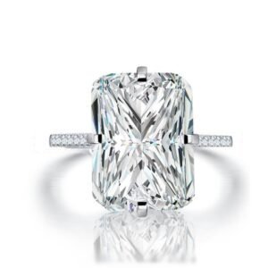 Luxury Princess Cut Diamond Ring For Proposal & Engagement, 18K White Gold Plated