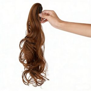 Clip-in Ponytail Hair Extension 22 Inches Wavy CurlySynthetic Wig For Women High-Quality Hairpiece Easy-to-Wear Lightweight