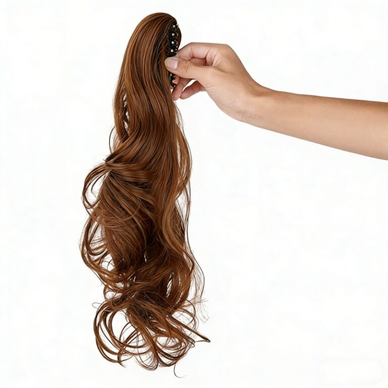 Clip-in Ponytail Hair Extension 22 Inches Wavy CurlySynthetic Wig For Women High-Quality Hairpiece Easy-to-Wear Lightweight