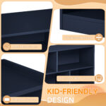 Wooden Storage Cabinet With 5 Sections, Montessori Kids Bookshelf And Toy Organizer For Nursery, Playroom & Classroom