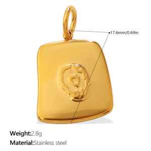 European And American Cross-border Vintage Creative Design Relief Multi-pattern Pendant With Personalized Letters And Plant Elements As Accessories And Ornaments