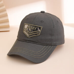 Spring And Autumn Fashion Patchwork Embroidered Letter Five-pointed Star Baseball Cap, Military Style Outdoor Versatile All-purpose Beanie Hat