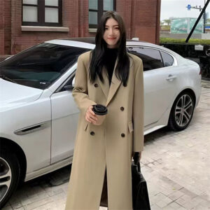 Korean-style Trendy Mid-length Over-the-knee Coat For Petite Women