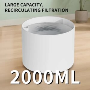 2500ML USB Round Pet Water Fountain, Automatic Cat Water Dispenser With Circulating Pump, Detachable For Easy Cleaning, Ultra-Quiet For Cats & Dogs