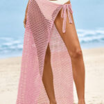 Fisoew Womens Crochet Swimsuit Coverups Hollow Out Bikini Wraps Swimwear Bathing Suit Cover Up Beach Maxi Skirt