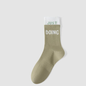 Women’s Spring And Summer Yoga Socks, Sports Socks, Women’s Long Stockings, Letter Printed Color Blocked Yoga Socks