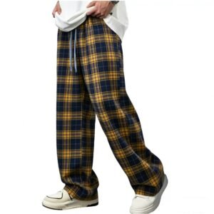 Black And White Checkered Harem Pants For Men
