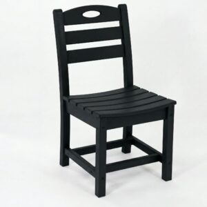 Set Of 2 HDPE Armless Outdoor Dining Chairs, All-Weather Patio Side Chairs ForDeck Porch BK