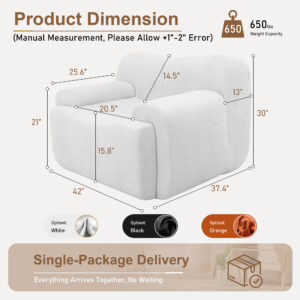 Wide Modern Upholstered Oversized Accent Chair