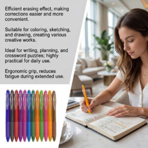Retractable, Smooth-writing, Color-erasable Gel Pen