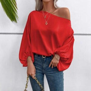 Off-shoulder Satin Blouse For Women