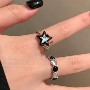 Opal Star Ring For Women, INS Niche Design, Open Adjustable Index Finger Ring, Personalized All-match Finger Ring