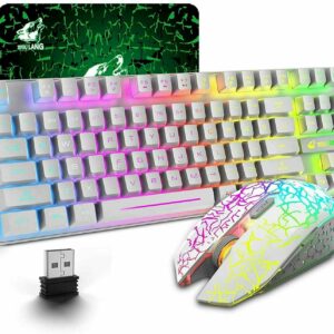 T87 Wireless Gaming Keyboard And Mouse Rainbow Backlit For PC Mac PS4 Xbox One