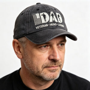 Veteran Dad Hat, Dad Veteran Hero Legend Embroidered Baseball Cap, Washed Cotton Adjustable Low Profile Cap For Men, Patriotic Military Gift