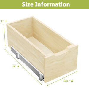 Hard Close Pull Out Cabinet Organizer 8 High Drawer 10 W X 21 D Wood Slide Out Shelves Cabinet Storage Organizer With Full Extension Rail Slides Pull Out Drawer For Kitchens Cabinet Pantry
