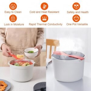 Microwave Rice Cooker, 2L Microwave Rice Pasta Cooker With Strainer Steamer