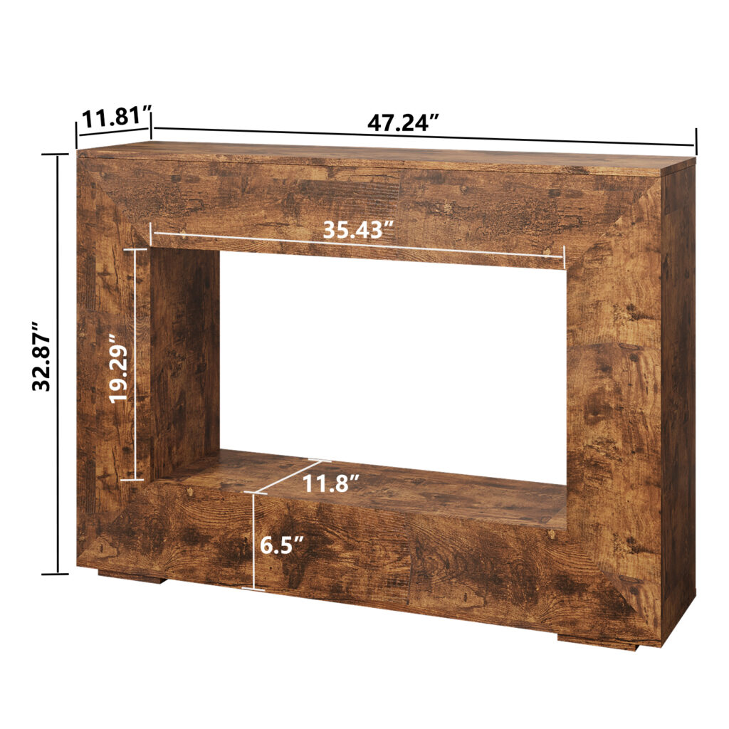 47 Farmhouse Console Table, Sofa Table Accent Table, Entryway Table With Storage, Narrow Entryway Table For Hallway, Living Room, Entrance, Foyer Dark Brown