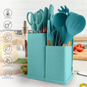 19pcs Set Non-Stick Silicone Kitchen Utensil Spatula Spoon Cooking Cookware Gift