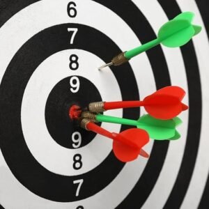 FULL SIZE 17in DARTBOARD SET 6 DARTS FAMILY DART GAME BOARD ADULTS KIDS XMAS