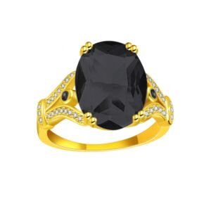 Goose Egg Diamond Creative Large Loose Stone 18k Gold-Plated Ring