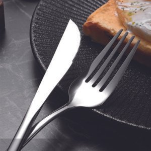 30pc CUTLERY DINNER SET STAINLESS STEEL METAL STAND RACK FORKS TEA SPOONS POLISH