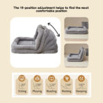 Convertible Fold-Out Double Sofa Bed,Gray