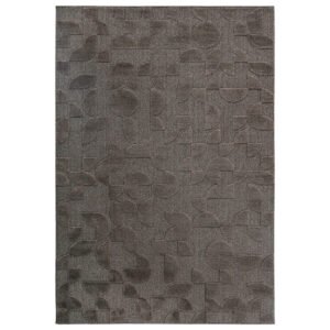 Step High-Low Brown Indoor Area Rug, Modern, Contemporary, Geometric, Bohemian, Bedroom, Kitchen, Living Room, Non Shedding Carpet