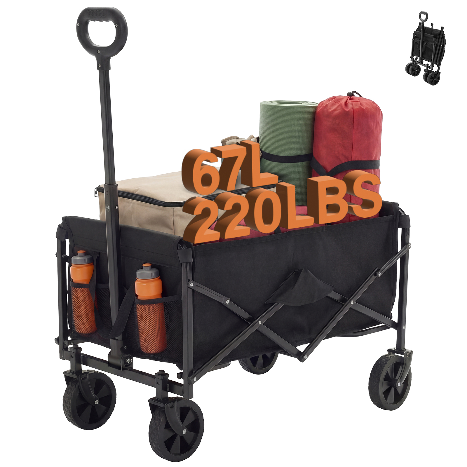 Foldable Trolley, With Wheels, Foldable, Large Capacity, 330 Pounds, Multi-functional Trolley, Heavy-duty Design, With Elastic Handles - Image 14