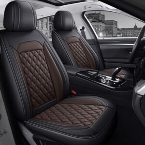 Full-Leather Diamond-Pattern Car Seat Cover Set