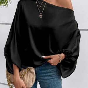 Off-shoulder Satin Blouse For Women