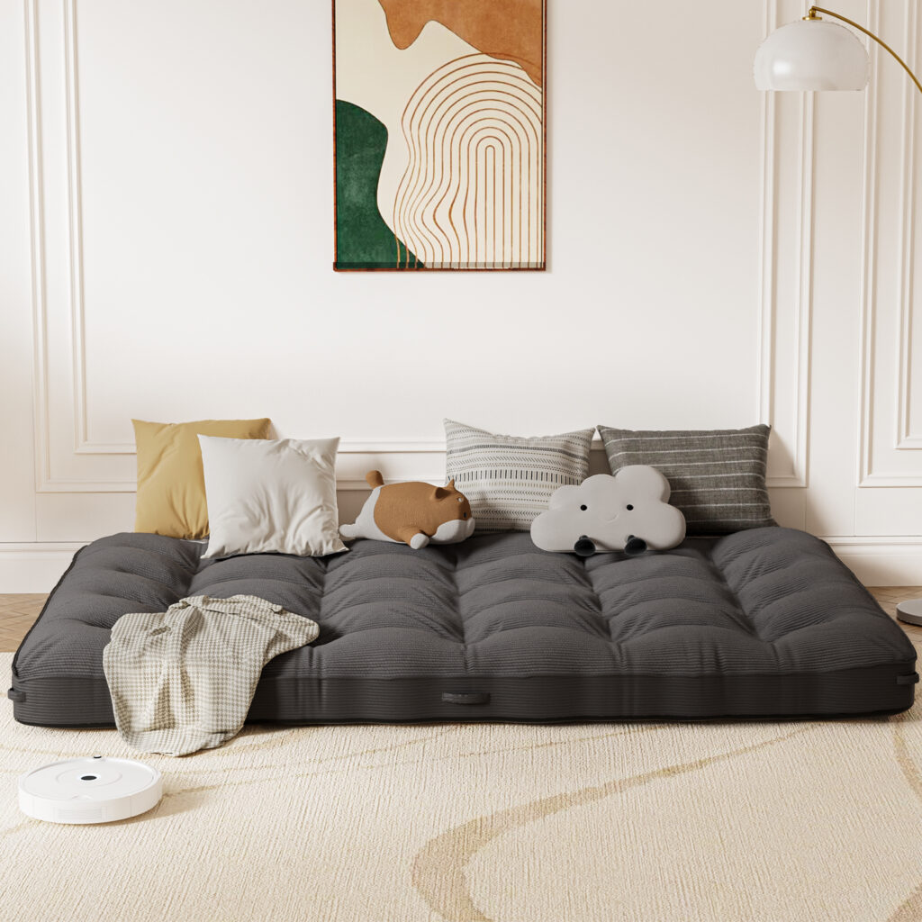 8 Inch Floor Mattress Futon Mattress Sleeping Pad Foldable Roll Up Mat, Sofa Couch Bed, Full Size
