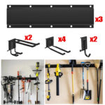 NEW 3x Garage Garden Tool Holder Storage Rack Shed Wall Mounted Organiser Long Hooks