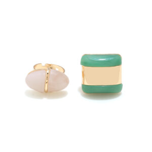 Fashionable Contrasting Color Geometric Resin Ring