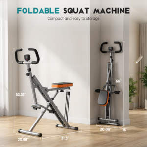Home Squat Machine, A 330-pound Weight-bearing Lower Body Exercise Equipment With Adjustable Resistance, Foldable Fitness Machine