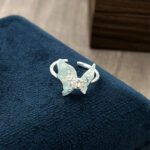 Star Blue Flower Island Ice Blue Gradient Butterfly Flower Ring