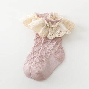 Spring Newborn Socks, Class A Cotton Lolita Lace Princess Socks For Girls, Kids Mid-Calf Toddler & Baby Socks