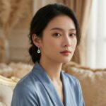 925 Sterling Silver Elegant Butterfly Drop Earrings with Blue Gemstones and White Translucent Jade Donuts
